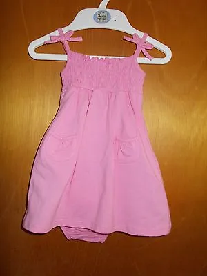 Maggie & Zoe Dress & Pants Set Cotton Rich Sleeveless 6-9mth 74cm Pink BNWT • £9.99