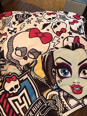 Monster High Micro Mink Fitted Sheet & Dual Sided Pillowcase Plush Frankie Stein • $6.99