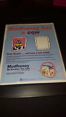 Mudhoney My Brother The Cow Rare Original Promo Poster Ad Framed! • $60