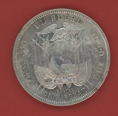 Ecuador  1  Sucre 1888 Heaton   Km 53.1  Xf. • $124.50