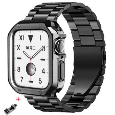 $19.99 • Buy Metal IWatch Strap Band+ Case For Apple Watch Series 7 41 45 38mm 6 SE 5 4 3 2 1