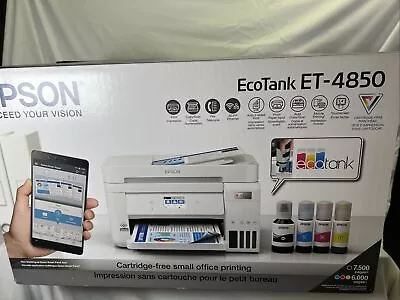 NEW Epson EcoTank ET-4850 Color Inkjet All-In-One Printer - White • $399.99