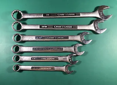 Vintage Craftsman | Combination Wrench 6 Lot | 1/2  To 7/8  | =V= Series | USA • $34.99