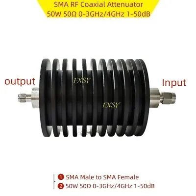 SMA RF Coaxial Attenuator 50W 50Ω 0-3GHz/4GHz 1/2/3/5/6/10/15/20/25/30/40/50dB • $48.13