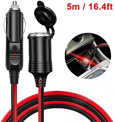 5M 12V Car Cigarette Lighter Extension Cord Charger Lead Adapter Cable Socket UK • £8