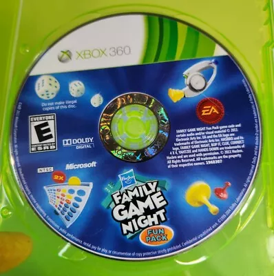 Xbox 360 Hasbro Family Game Night Fun Pack 2011 Game Disc Only Preowned  • $12.49