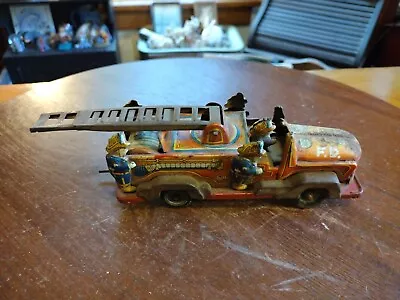 Vintage Tin Litho Koukyu  K  Japan 5 Man Smokey Joe Firetruck RARE For Restore • $59.95