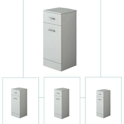 £68.99 • Buy Bathroom Vanity Cabinet Cupboard Free Standing Furniture Units Gloss White