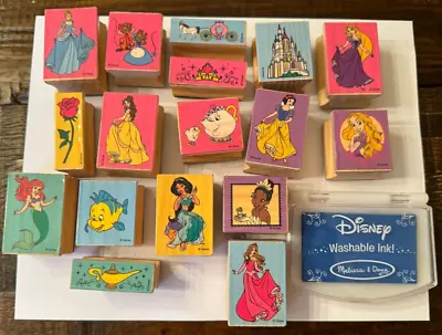 Disney Princess Rubber Stamp Lot Of 17 Melissa & Doug Cinderella Castle Mice • $48.50