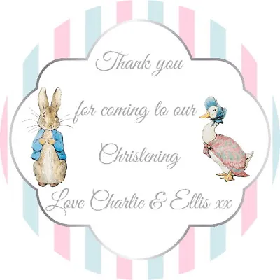 £2.60 • Buy  Christening  Shower Personalised Gloss Favour Stickers Beatrix Potter 