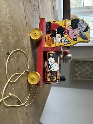 1940s Fisher Price Mickey Mouse Choo Choo #485 Pull Toy • $95