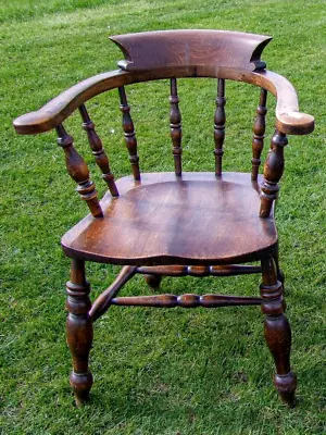 Single 19th Century French Carved Oak Captains Chair - (CON985). • £265