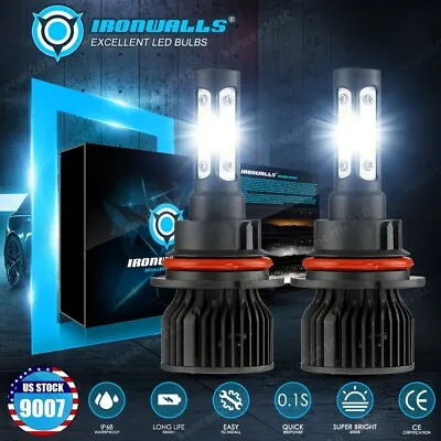 4-sides 9007 LED Headlight Bulbs Conversion Kit High Low Beam 6000K Super White • $20.99