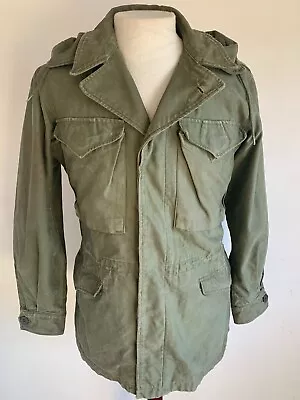 VTG Old M43 Field Jacket Coat W/ Rank OD M1943 38R World War II WW2 US Army 40s • $199.95