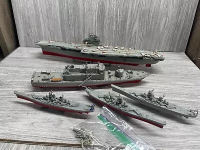 Model Ships Vintage Lot Of 5 Ships Additional Parts As Is See Pics Large To Medi • $34.99