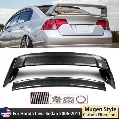 FD2 Style For 2006-2011 Honda Civic Sedan Rear Trunk Spoiler Carbon Fiber Style • $91.99