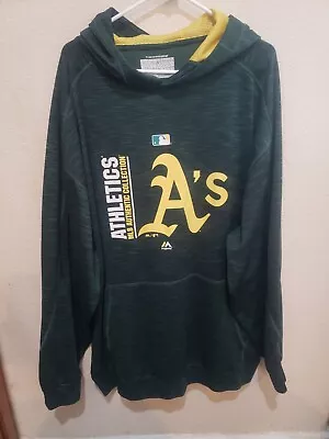 Oakland Athletics A's Green Polyester Hooded Sweatshirt Hoodie Size 3XT Majestic • $23.99