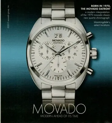 2011 Movado Datron 1970 Classic Modern Interpretation Watch Vintage Print Ad • $10.99