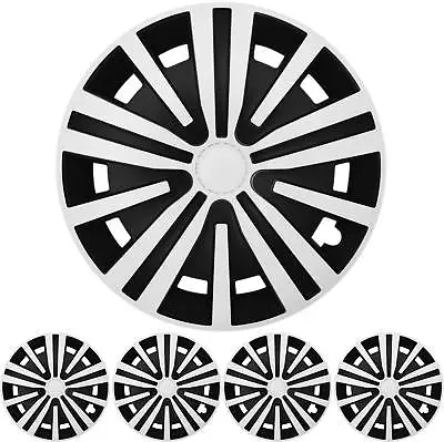 4x Premium Design Hubcaps Set   Spinel   15 Inch IN White Black • $148.57