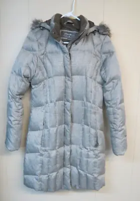 Eddie Bauer Women's Water Resistant 650 Down Lodge Parka Hood Sz Medium • $54.95