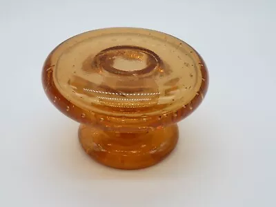 VTG 1960 Altaglass Art Glass Paperweight Amber Color Mushroom Alberta Canada • $80