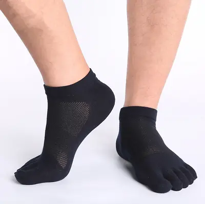 5/10Pairs Men's Five Finger Toe Socks Cotton Ankle Casual SportsBreathe • £15.77