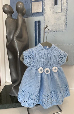 £12 • Buy Hand Knitted Baby Dress 3-6 Months