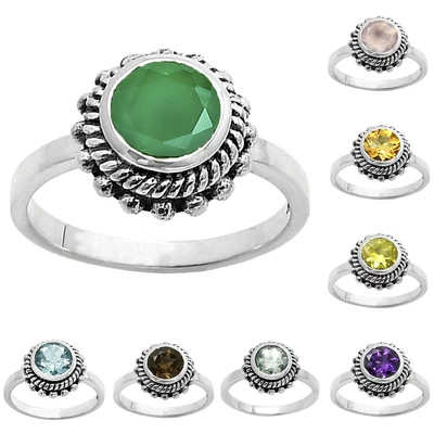 $12.49 • Buy Natural Multi Stones 925 Sterling Silver Ring Size 5-9 Jewelry DGR1111 R-1245