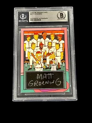 Matt Groening The Simpsons Homer At Bat Signed Autograph Photo BAS Beckett Slab • $599.99