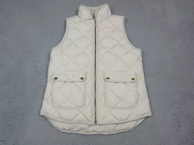 J Crew Vest Womens Adult Extra Small Beige Puffer Full Zip Jacket Coat Ladies • $24.85