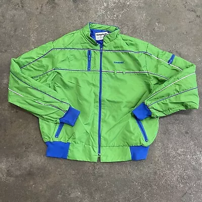 VTG Green And Blue Kawasaki Racing Jacket Sz Large • $45