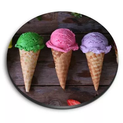£3.99 • Buy Round MDF Magnets - Ice Cream Cones Parlour Cafe Summer  #45382