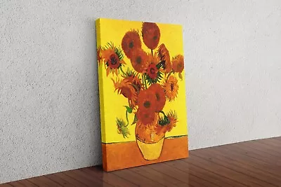 Vincent Van Gogh 12 Sunflowers Canvas Wall Art Picture Painting Poster Print • £11.99