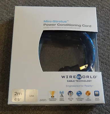 $75 • Buy 2m WireWorld Mini-Stratus Power Conditioning Cord 15AWG Wall To C7 IEC NEW