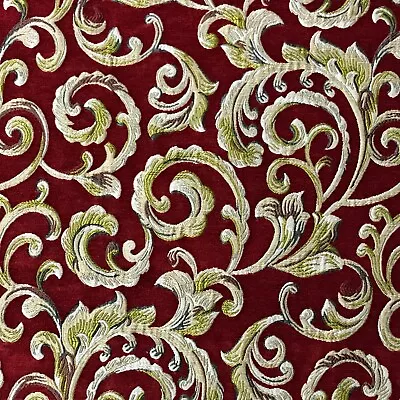 Vintage Floral Vine Chenille Jacquard 54  Wide Upholstery Craft - Sold By Yard • $49.99