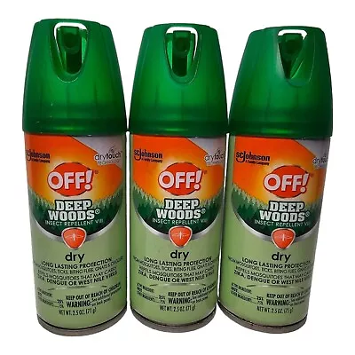 Lot 3 Off! Deep Woods Dry Spray 2.5oz Travel Size Bug Mosquito Insect 25% Deet • $13.99