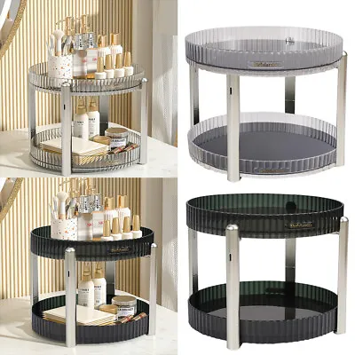 Rotating Kitchen Spice Rack Dressing Table Cosmetic Organiser Tray Display Stand • £8.95