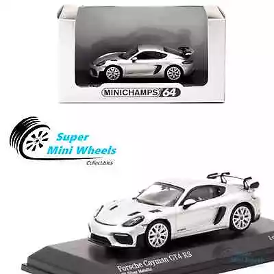 Minichamps X Tarmac Works 1:64 Porsche Cayman GT4 RS GT Silver Metallic • $39.99