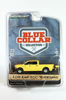 GreenLight 2014 RAM 1500 Tradesman W/Snow Plow + Salt Spreader Blue Collar S1 • $14.99