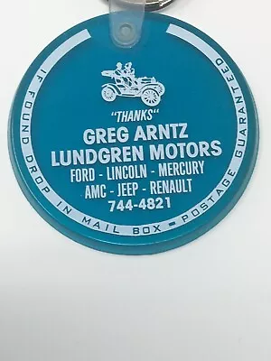 Lundgren Motors Ford Lincoln Mercury Eveleth MN Minnesota Key Ring AMC Jeep • $24.95