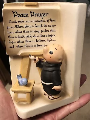 Vintage Bookend Figurine Monk Brother 1958 Vtg Friar Monk  Peace Prayer  • $49.99