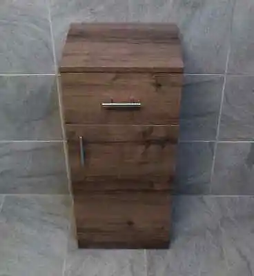 Walnut Oak Finish Drawerline Unit Bathroom Storage Cupboard 350mm • £127.99