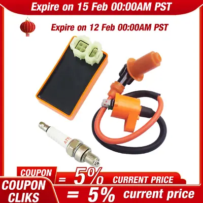 For GY6 50cc-150cc Moped Scooters Racing AC CDI Box Ignition Coil Spark Plug ATV • $10.45