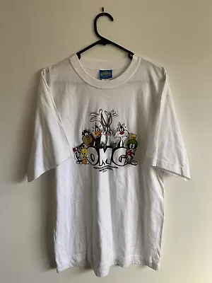 Vintage Retro Warner Bros Movie World Looney Tunes T-Shirt Men’s Size M OMG • $36