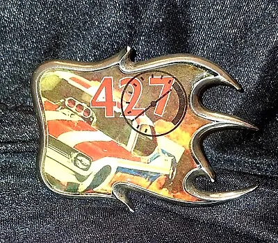 💥RARE💥 Vintage 427 Mustang Muscle Cars 6 Point Flame Cut  Mens Belt Buckle • $21.95