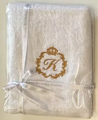 Monogram Initials Personalised Embroidered Towels Gift Christmas Birthday Presen • £31