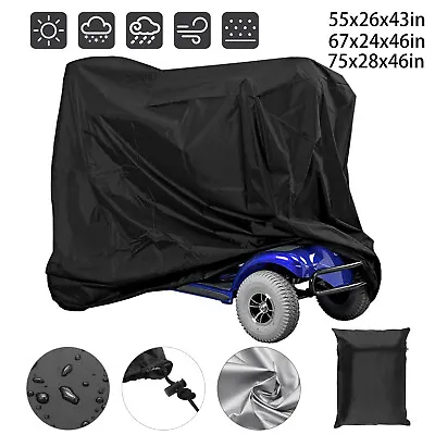 55/67/75  Heavy Duty Mobility Scooter Cover Waterproof Wheelchair Rain Protector • $18.58