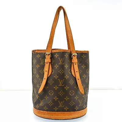 Authentic Louis Vuitton Monogram Bucket PM Shoulder Tote Bag JUNK R2776CR603 • $210