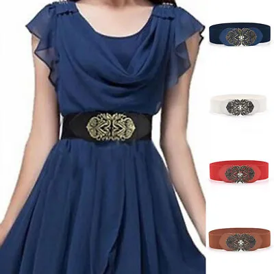 Women Girls Vintage Wide Stretchy Dress Belt Elastic Waist Retro Cinch Belt • $6.37