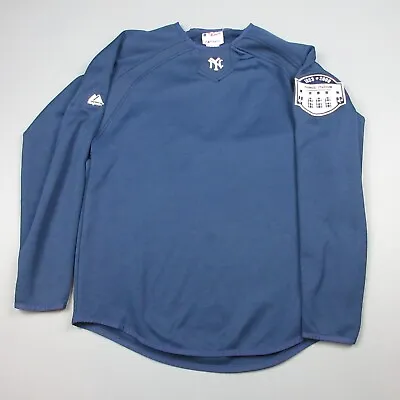 New York Yankees Pullover Mens Medium Navy Blue Stadium Patch Logo Majestic MLB • $14.99